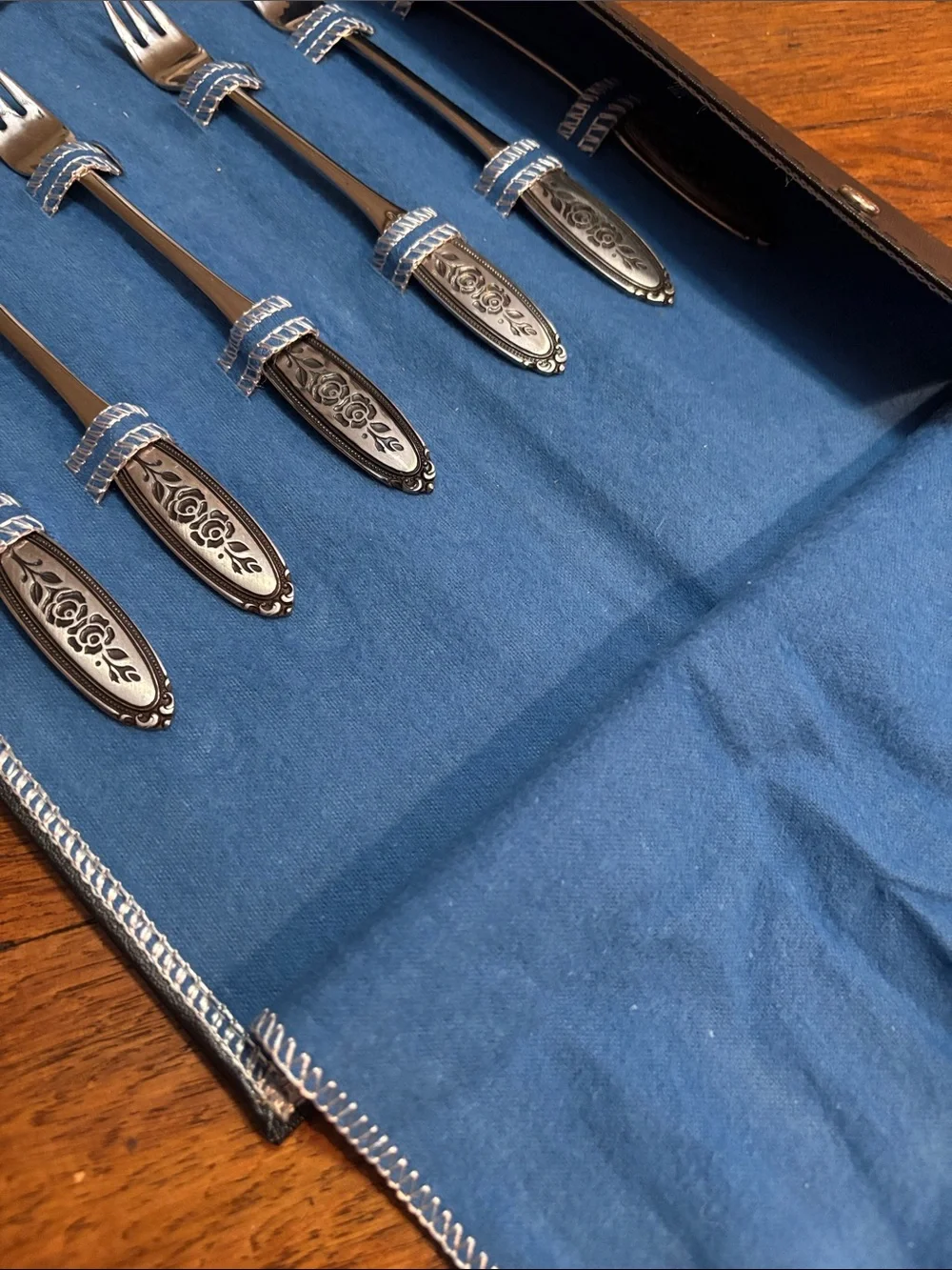 Vintage Northland Japanese stainless Fork Set with case flatware